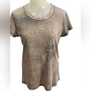 Vintage Y2K Harley Davidson 2000s Rhinestone Moto T-Shirt size L